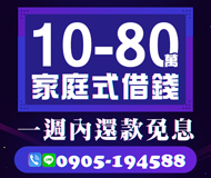 「花蓮借款」家庭式借錢 | 10~80萬 一周內還款免息