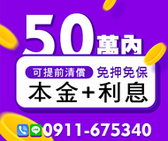 「南投借款」可提前清償 本金+利息 | 50萬內 免押免保